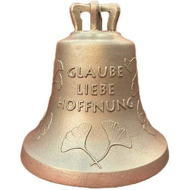 Glocke Ginkoblätter "GLAUBE LIEBE HOFFNUNG"