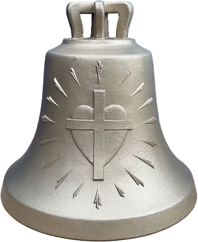 Glocke Kreuz m. Herz & Strahlen