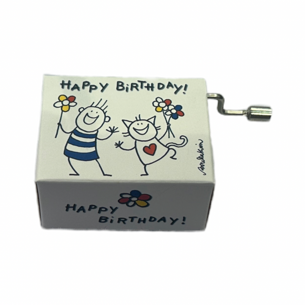 Kurbelwerk Boy Cat Comic Happy Birthday
