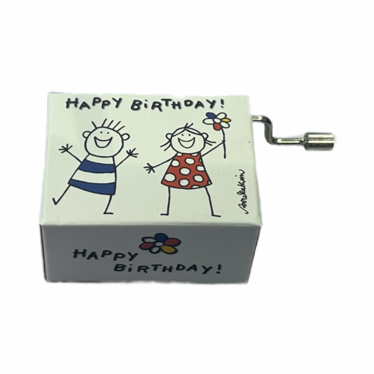 Kurbelwerk Boy Girl Comic Happy Birthday